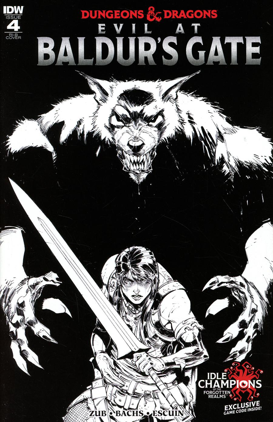 Dungeons & Dragons Evil At Baldurs Gate #4 Cover D Incentive Max Dunbar Black & White Cover
