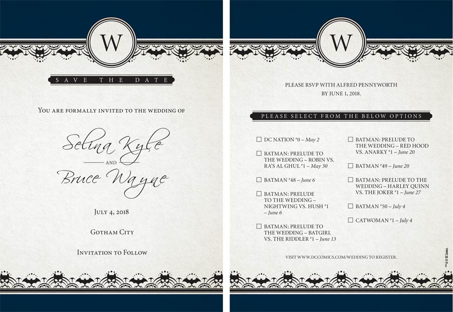 Batman Catwoman The Wedding Save The Date Promo Card