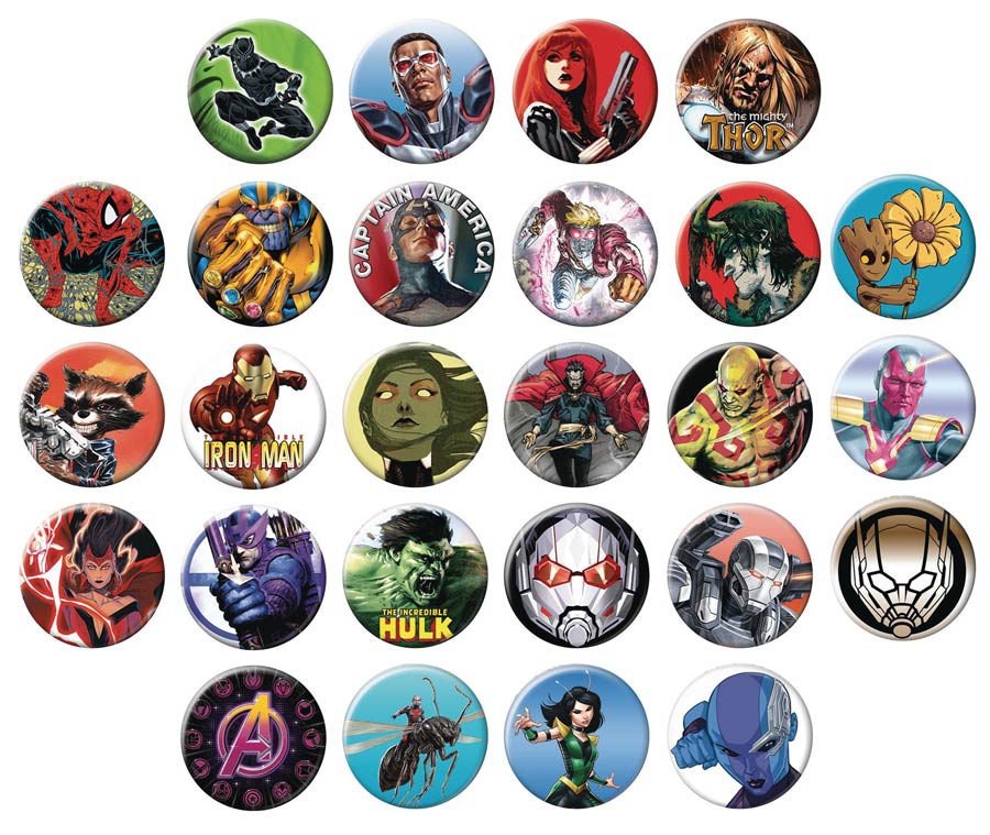 Avengers Infinity War Button 144-Piece Assortment Case