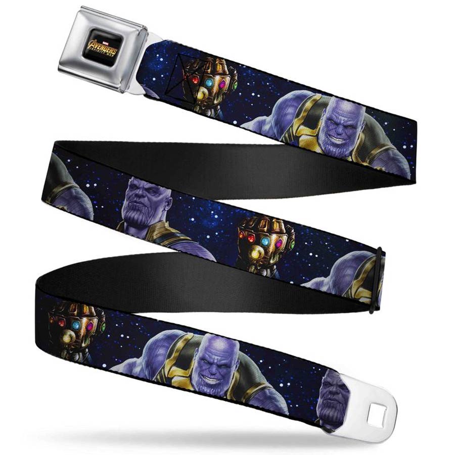 Avengers Infinity War Seatbelt Style Belt 24-38 Inches - Thanos And Gauntlet