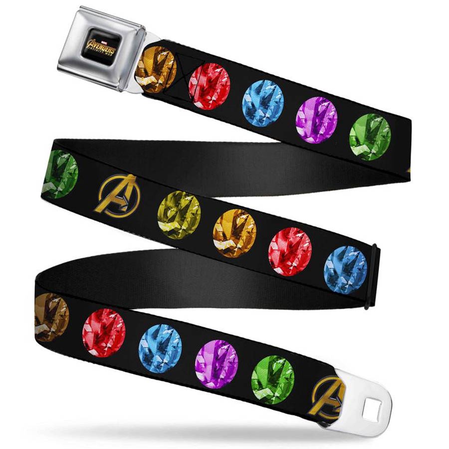 Avengers Infinity War Seatbelt Style Belt 24-38 Inches - Infinity Stones