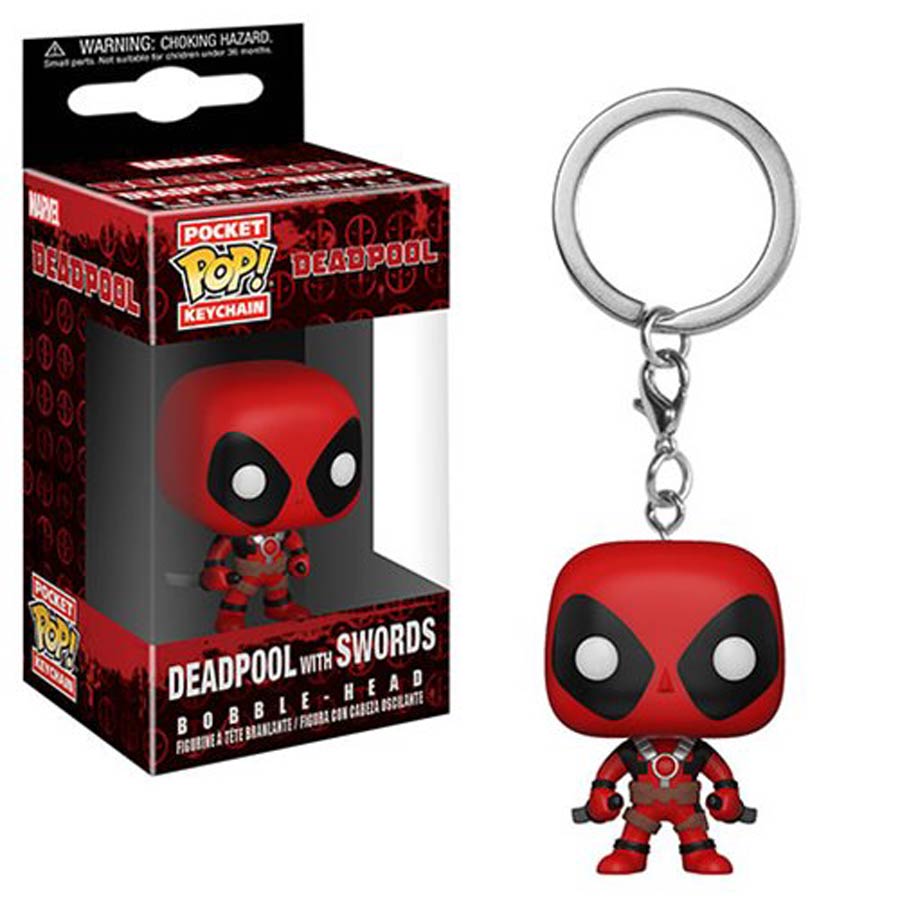 POP Marvel Deadpool Playtime Deadpool With Sword Vinyl Figure Pocket Keychain