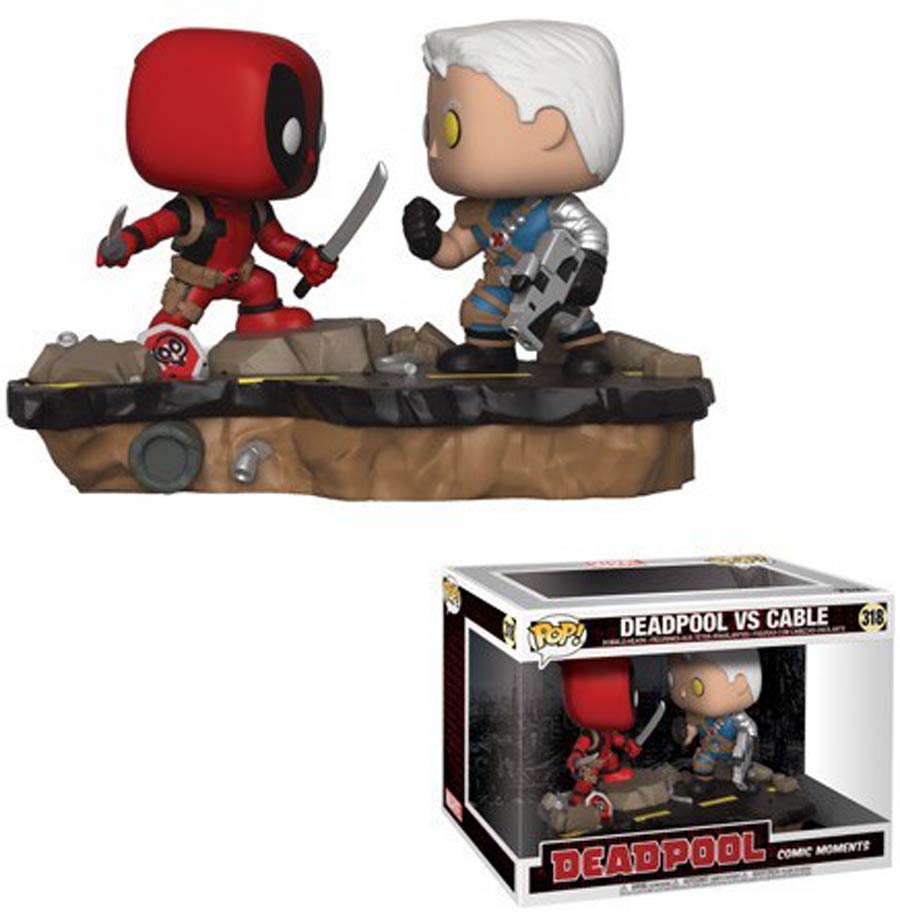 POP Marvel 318 Comic Movie Moments Deadpool vs Cable Vinyl Bobble Head