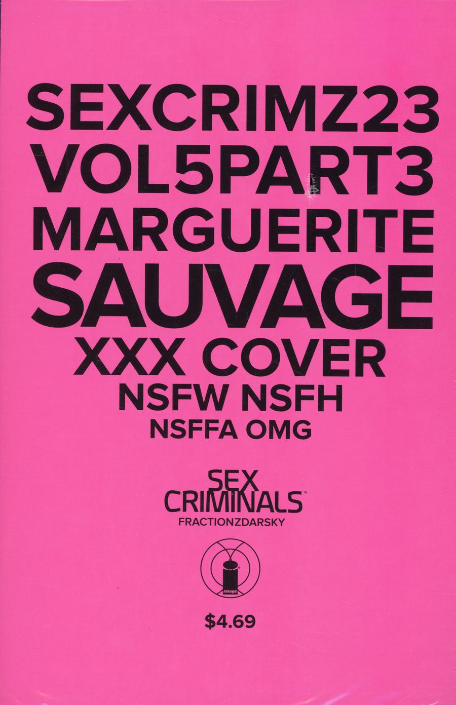 Sex Criminals #23 Cover C Variant Marguerite Sauvage XXX Cover Without Polybag