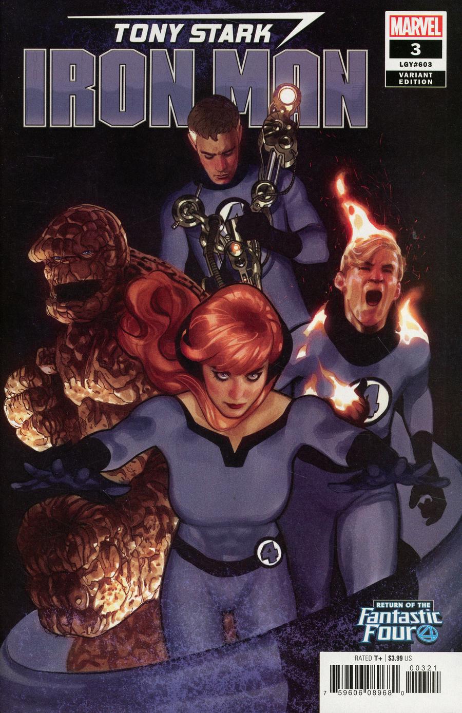 Tony Stark Iron Man #3 Cover B Variant Adam Hughes Return Of The Fantastic Four Cover