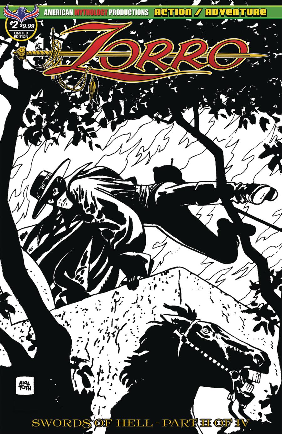 Zorro Swords Of Hell #2 Cover B Variant Alex Toth Visions Of Zorro Limited Edition Cover