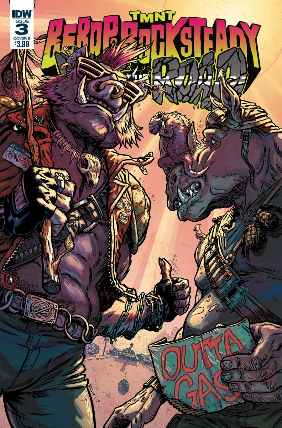 Teenage Mutant Ninja Turtles Bebop & Rocksteady Hit The Road #3 Cover B Variant Ryan Brown Cover