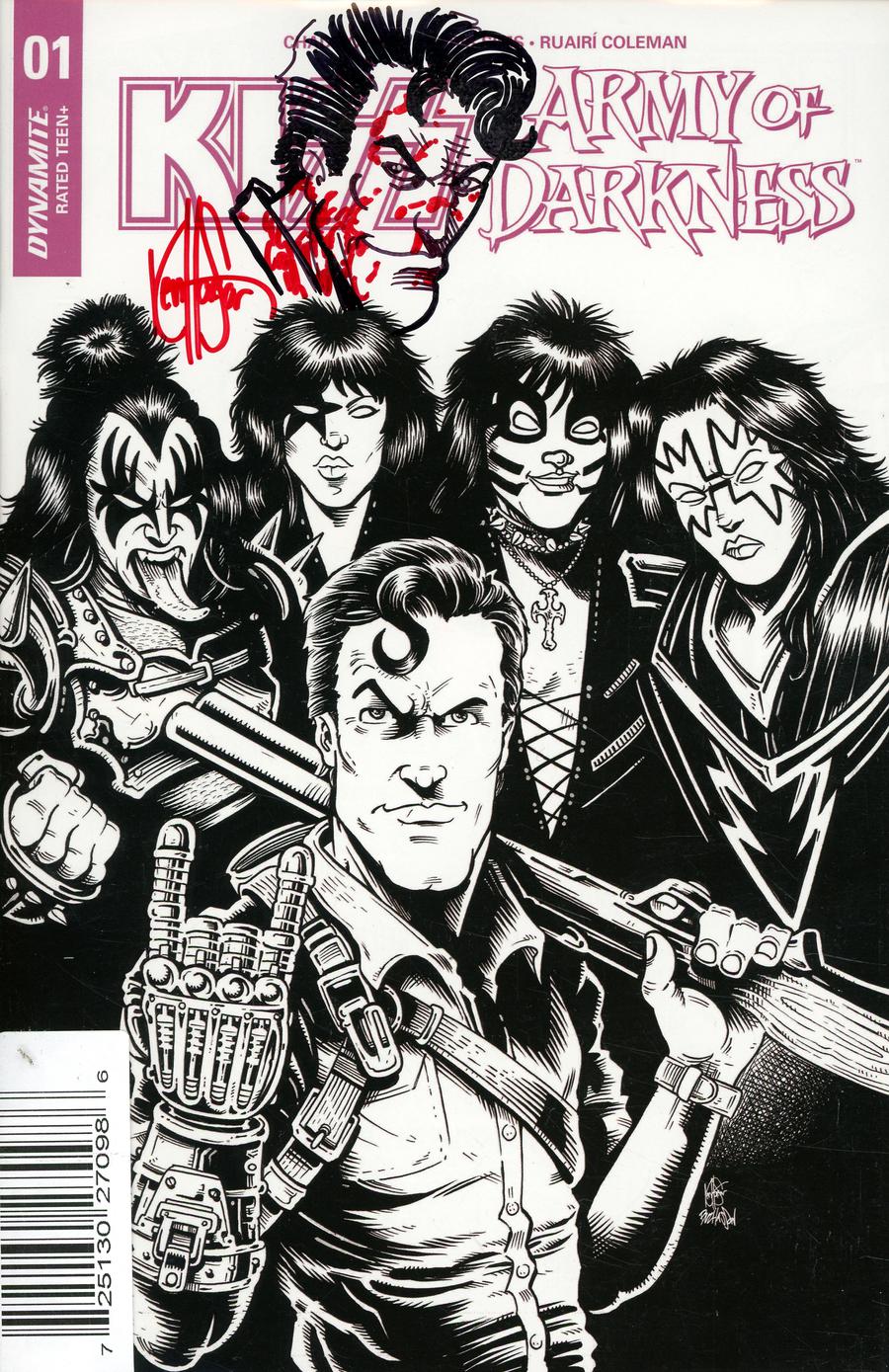 KISS Army Of Darkness #1 Cover J Ken Haeser Ash Head Original Remarked Sketch Edition