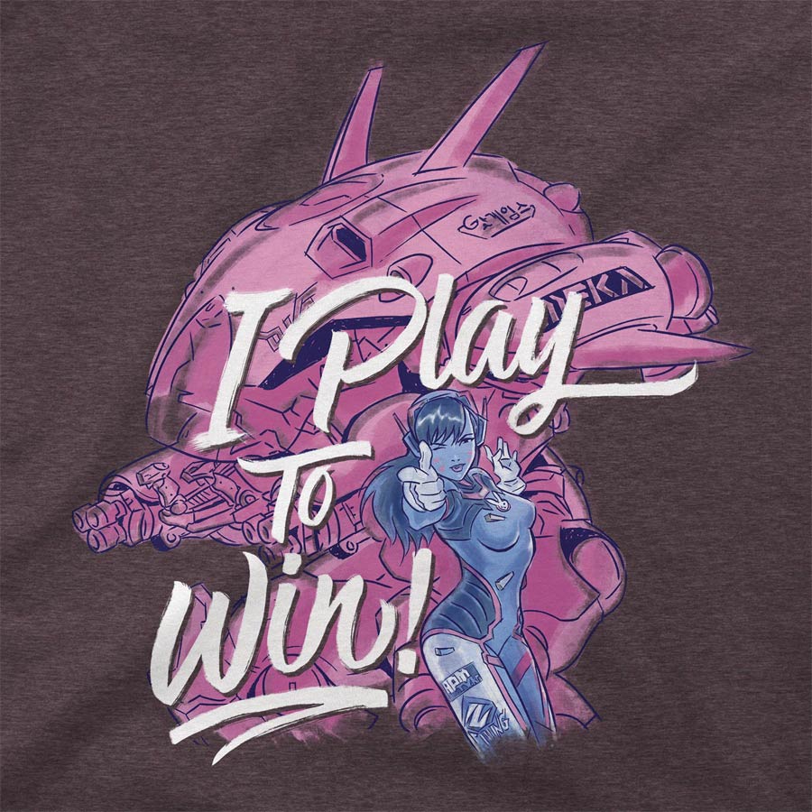 Overwatch D.Va I Play To Win Womens T-Shirt Large