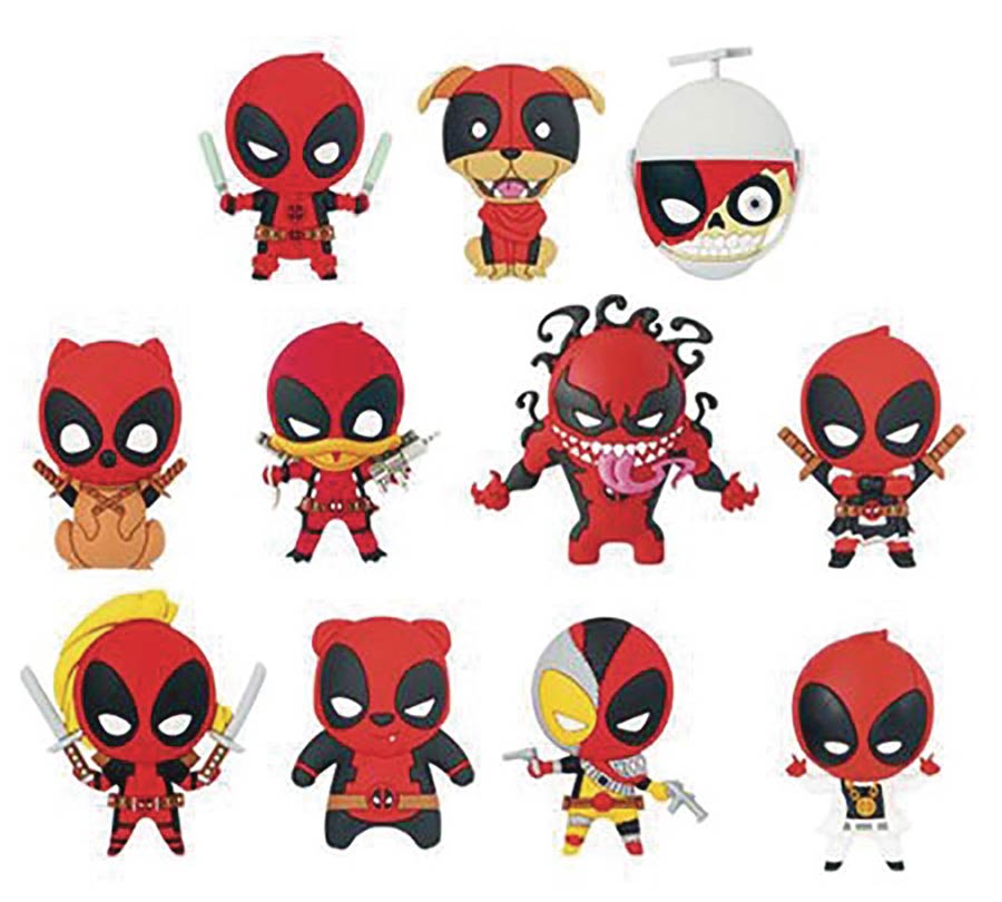 Deadpool Laser Cut Figural Keyring Series 3 Blind Mystery Box 24-Piece Display