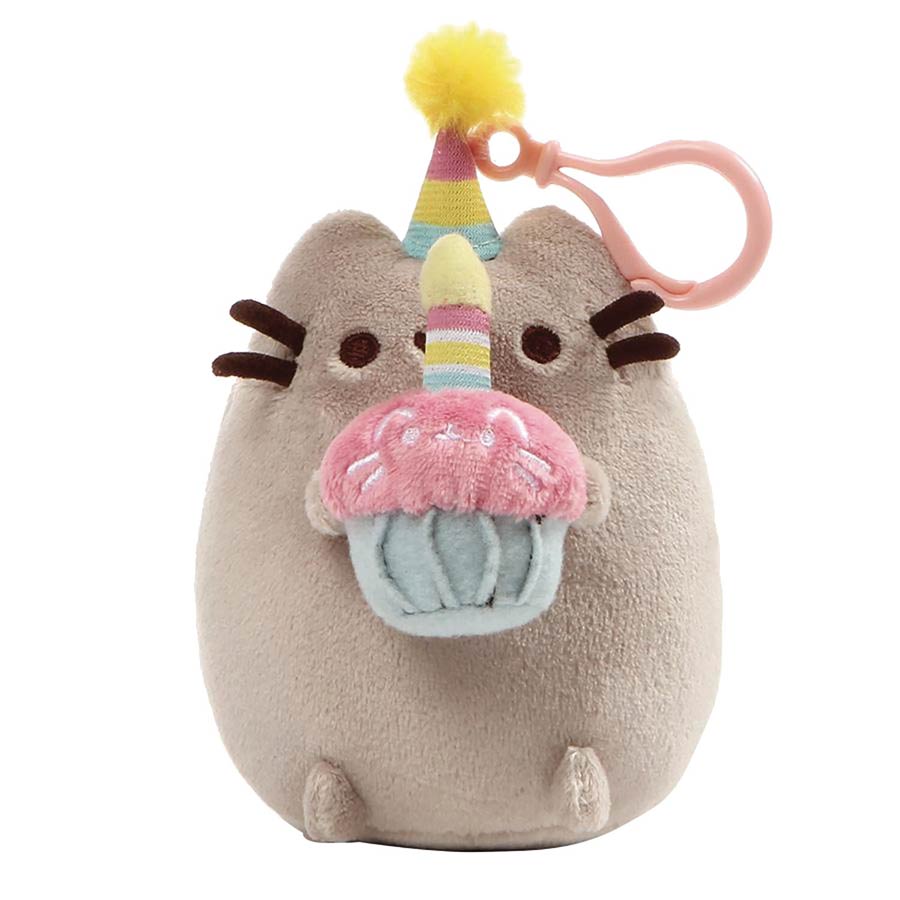 Gund Pusheen 5-Inch Backpack Clip - Birthday Cupcake