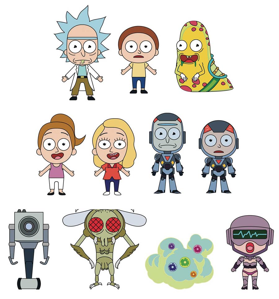 Rick And Morty Laser Cut Figural Keyring Series 1 Blind Mystery Box 24-Piece Display