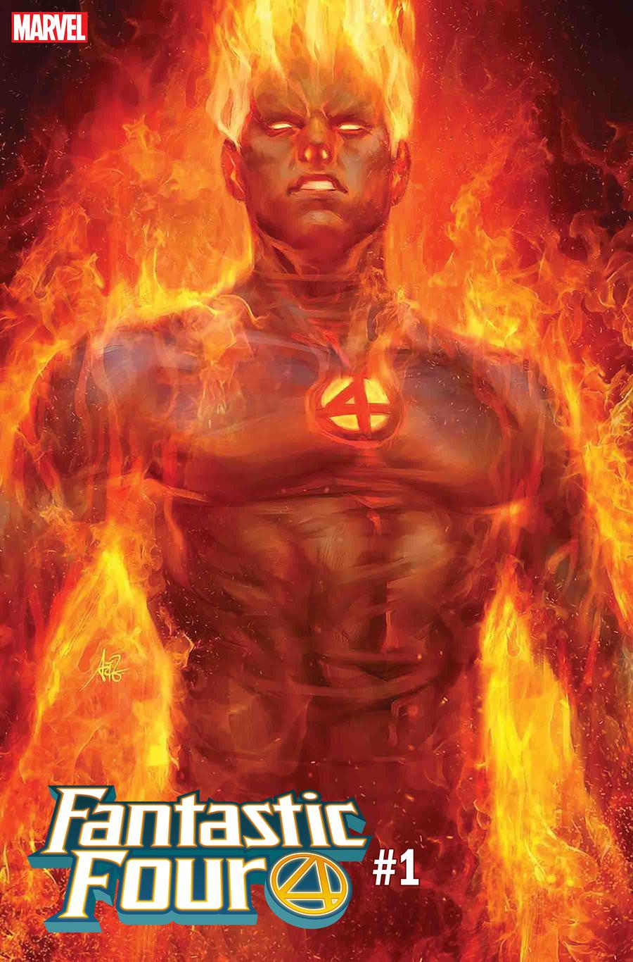 Fantastic Four Vol 6 #1 Cover H Variant Stanley Artgerm Lau Human Torch Cover