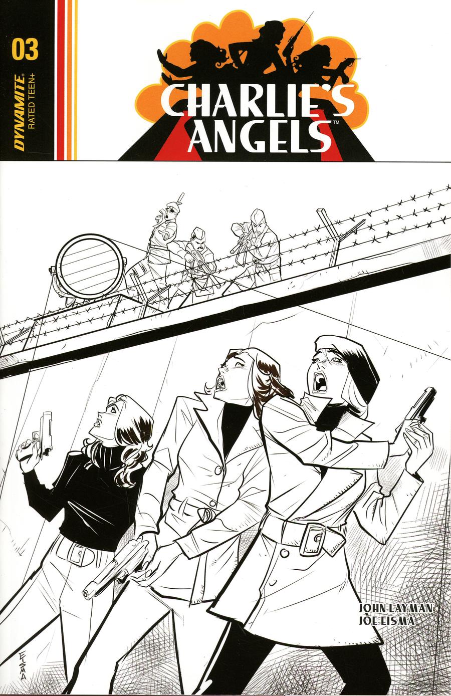 Charlies Angels #3 Cover C Incentive Joe Eisma Black & White Cover