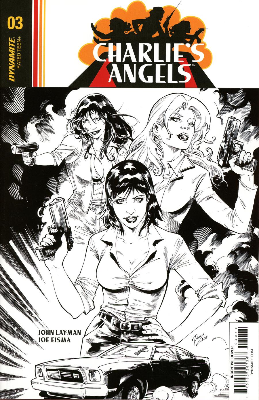 Charlies Angels #3 Cover D Incentive Vicente Cifuentes Black & White Cover