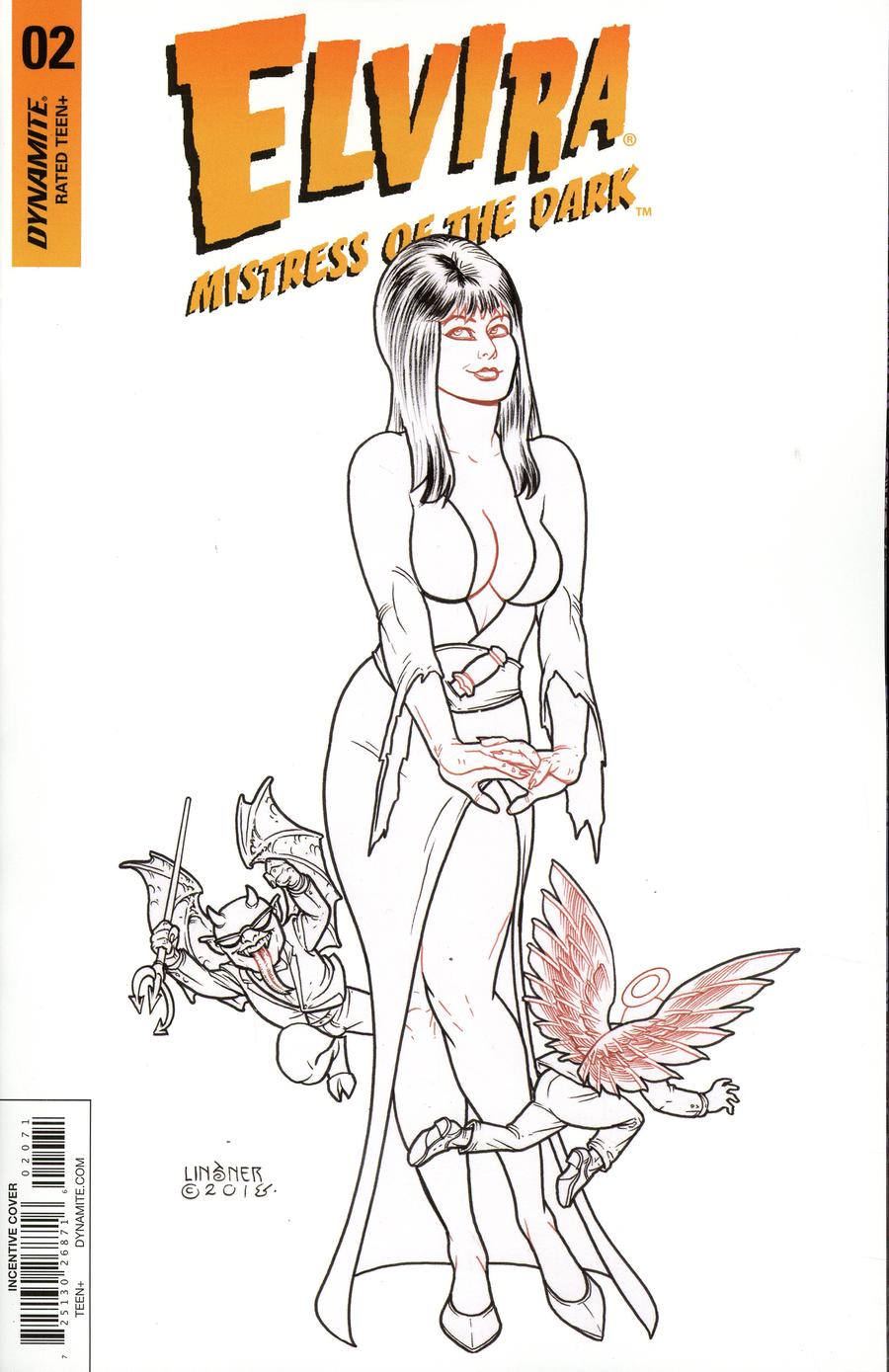 Elvira Mistress Of The Dark Vol 2 #2 Cover G Incentive Joseph Michael Linsner Black & White Cover