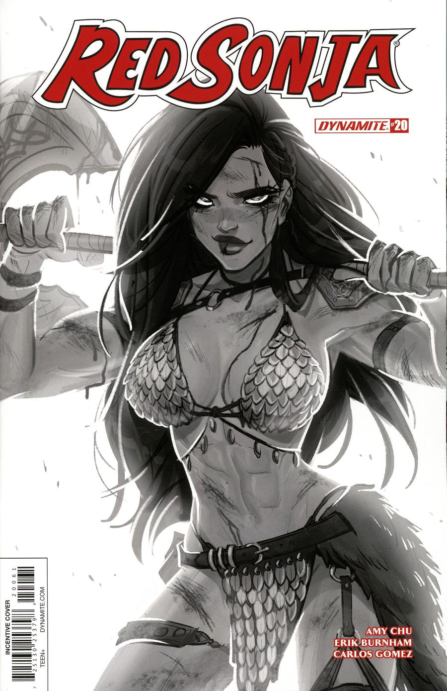 Red Sonja Vol 7 #20 Cover F Incentive Babs Tarr Black & White Cover