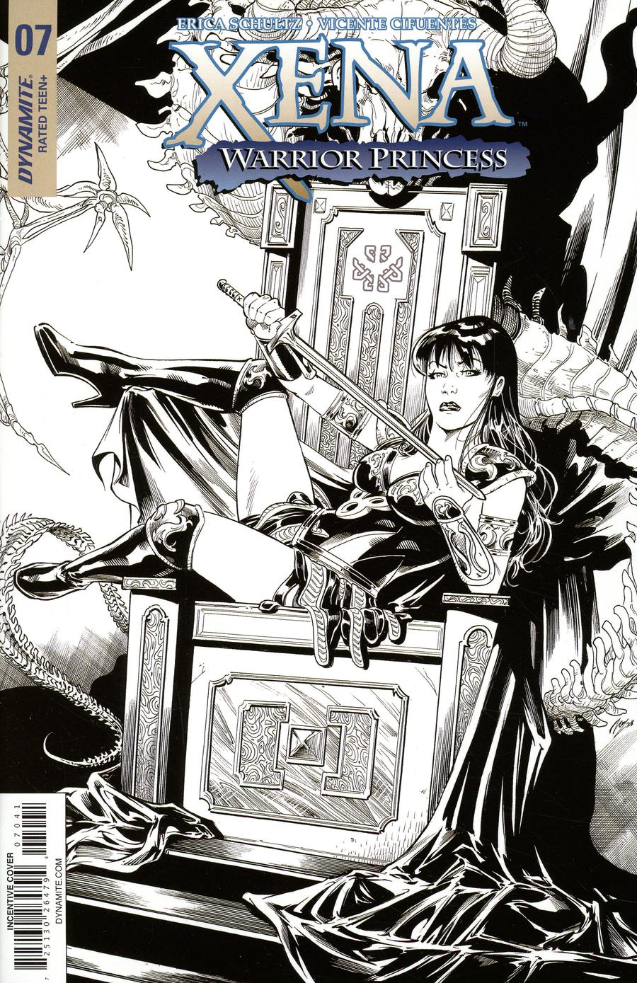 Xena Vol 2 #7 Cover D Incentive Vicente Cifuentes Black & White Cover