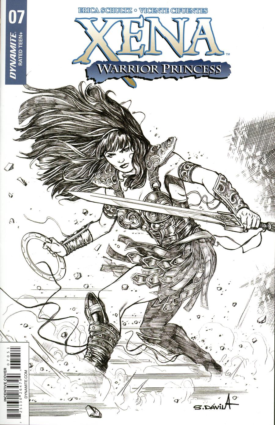 Xena Vol 2 #7 Cover E Incentive Sergio Davila Black & White Cover