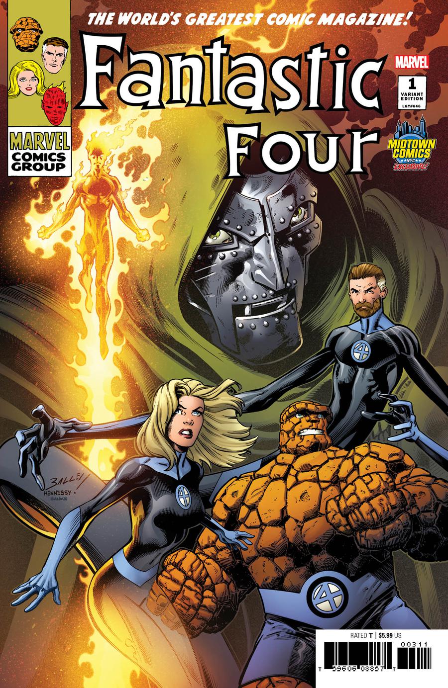 Fantastic Four Vol 6 #1  Midtown Exclusive Mark Bagley Variant Cover