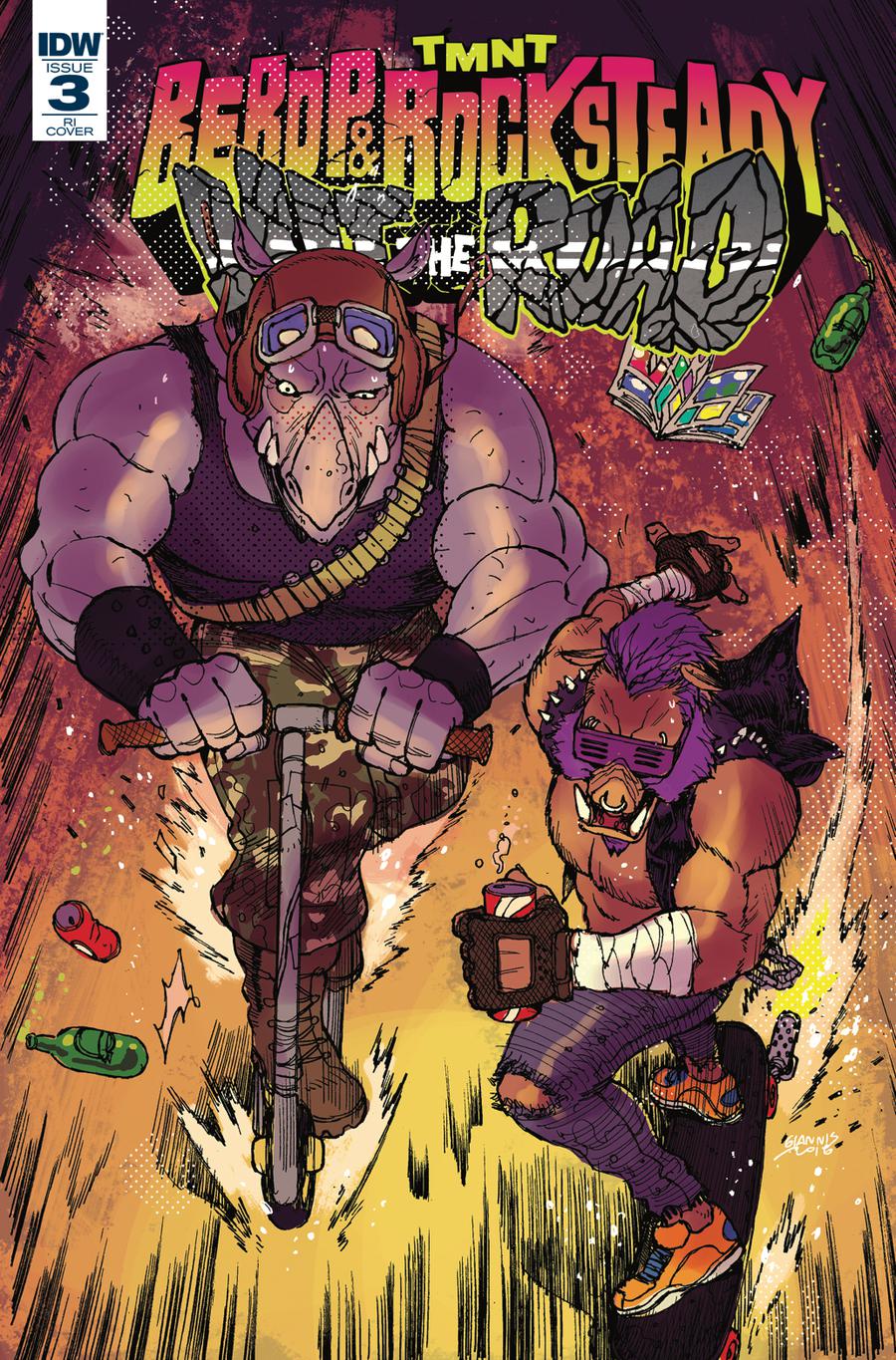 Teenage Mutant Ninja Turtles Bebop & Rocksteady Hit The Road #3 Cover C Incentive Giannis Milonogiannis Variant Cover