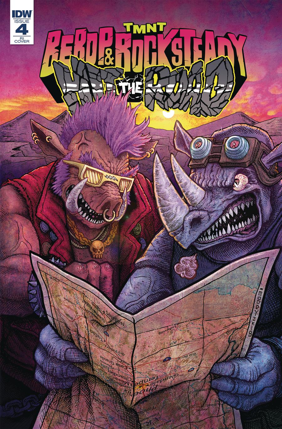 Teenage Mutant Ninja Turtles Bebop & Rocksteady Hit The Road #4 Cover C Incentive Buster Moody Variant Cover