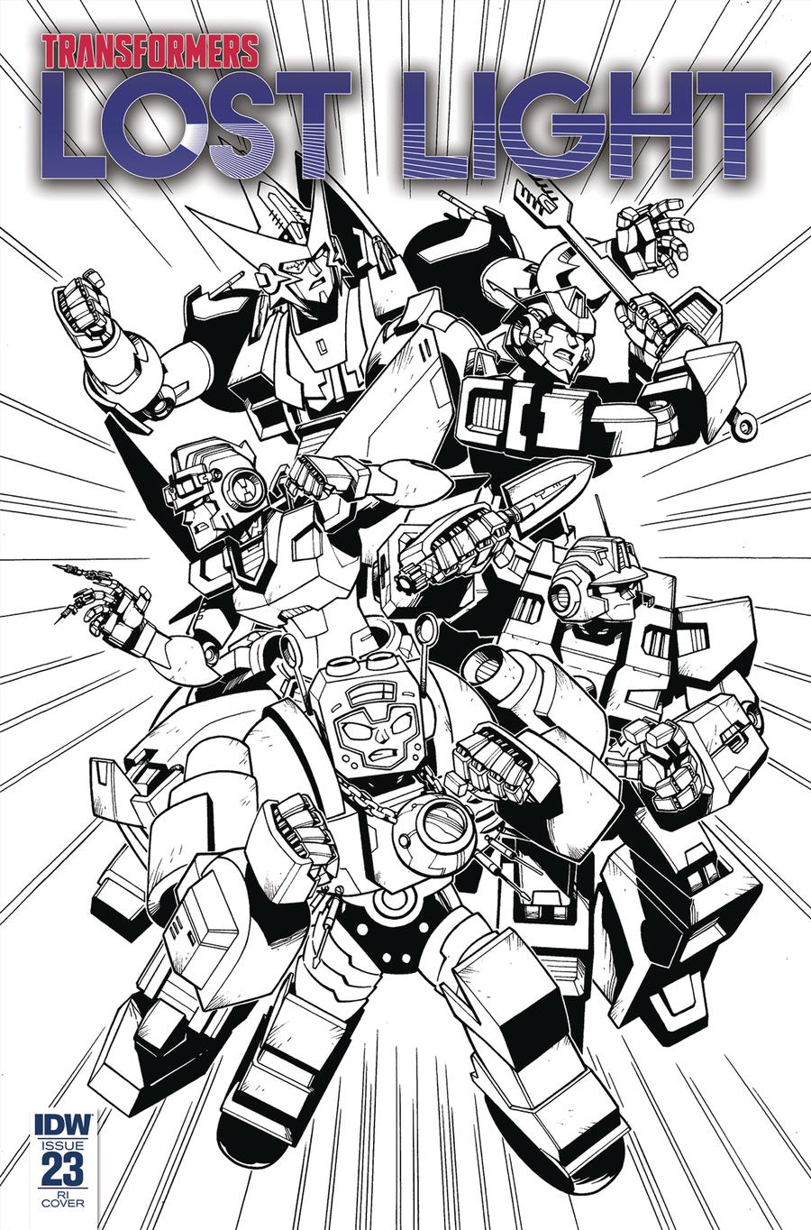 Transformers Lost Light #23 Cover C Incentive Jack Lawrence Black & White Cover