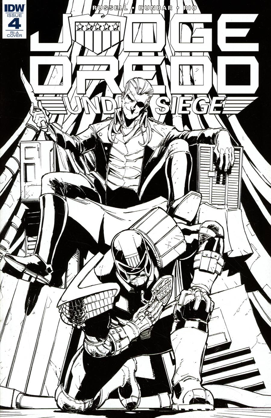 Judge Dredd Under Siege #4 Cover C Incentive Max Dunbar Black & White Cover