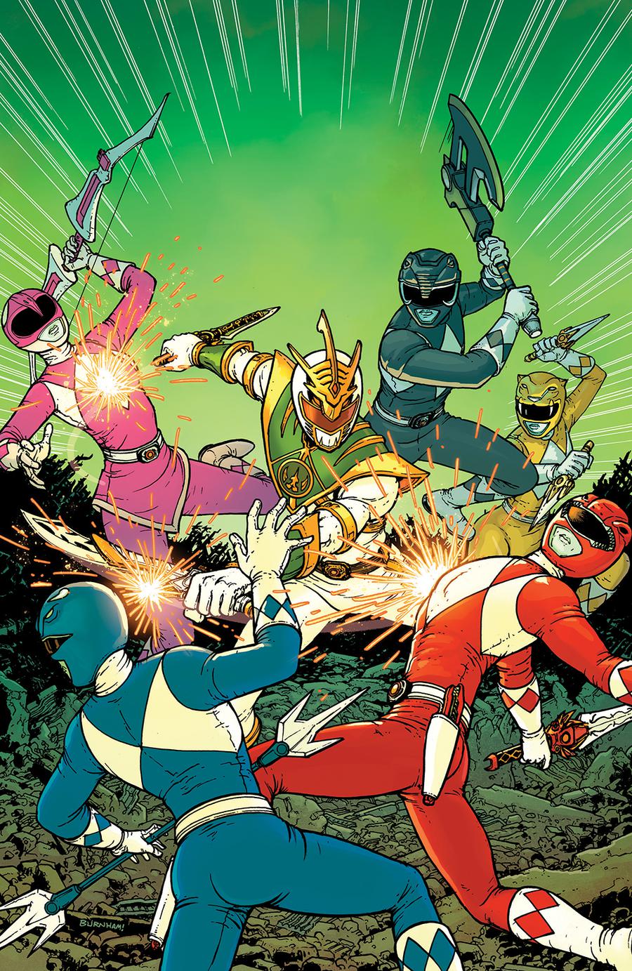 Mighty Morphin Power Rangers Shattered Grid #1 Cover C Incentive Chris Burnham Virgin Variant Cover (Shattered Grid Tie-In)