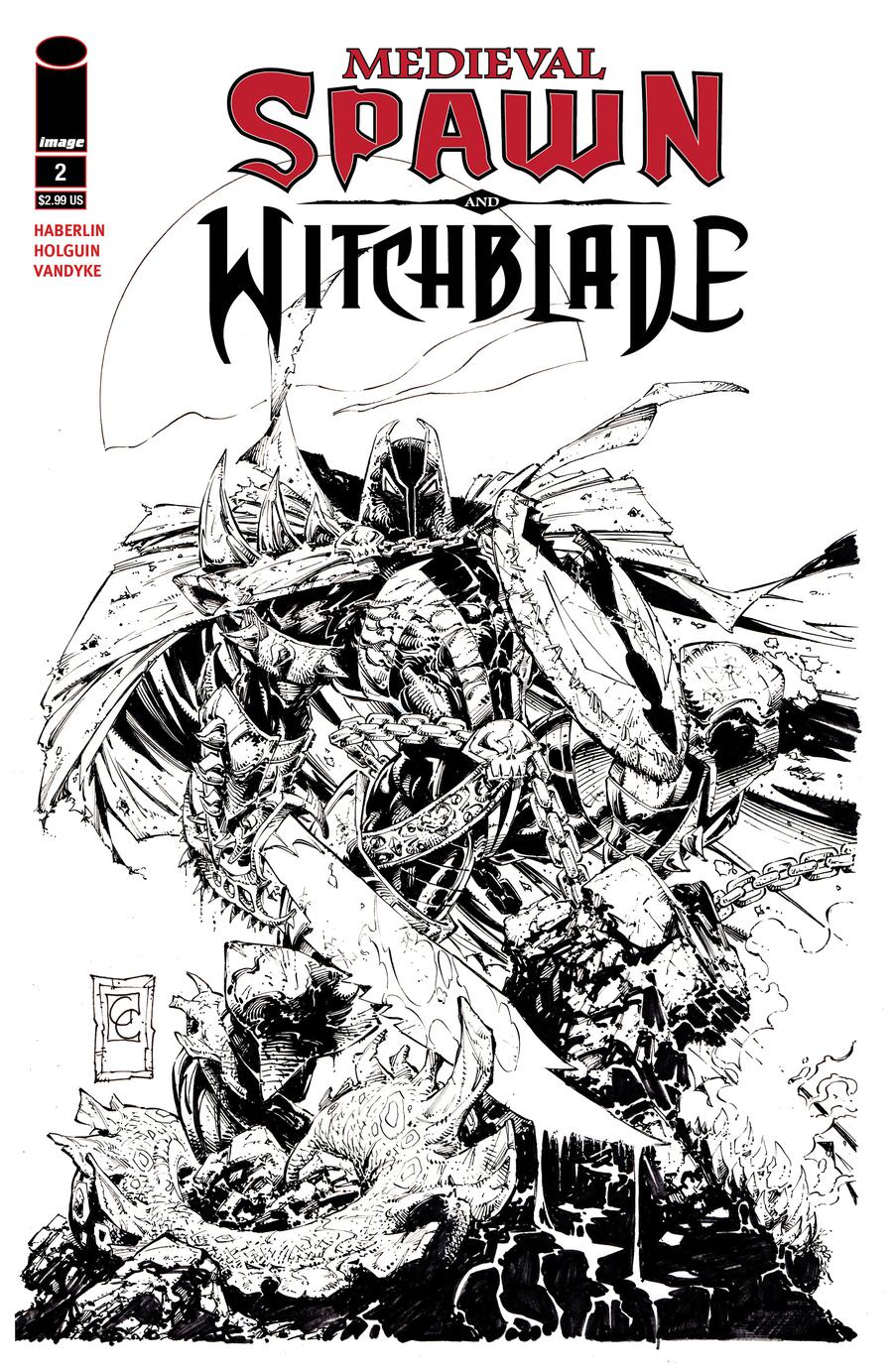 Medieval Spawn Witchblade Vol 2 #2 Cover C Variant Greg Capullo Black & White Cover