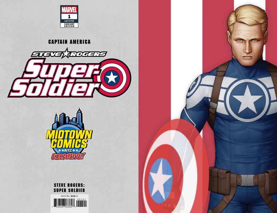Captain America Vol 9 #1  Midtown Exclusive John Tyler Christopher Cover C Steve Rogers Super Soldier Virgin Variant