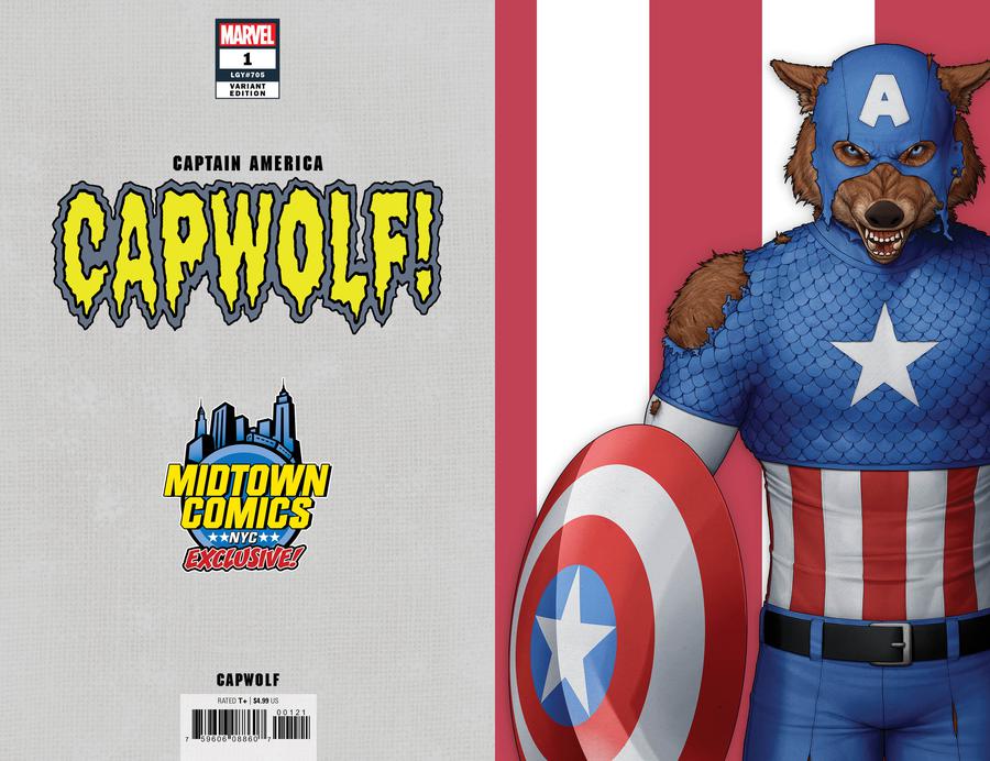Captain America Vol 9 #1  Midtown Exclusive John Tyler Christopher Cover G Cap Wolf Virgin Variant