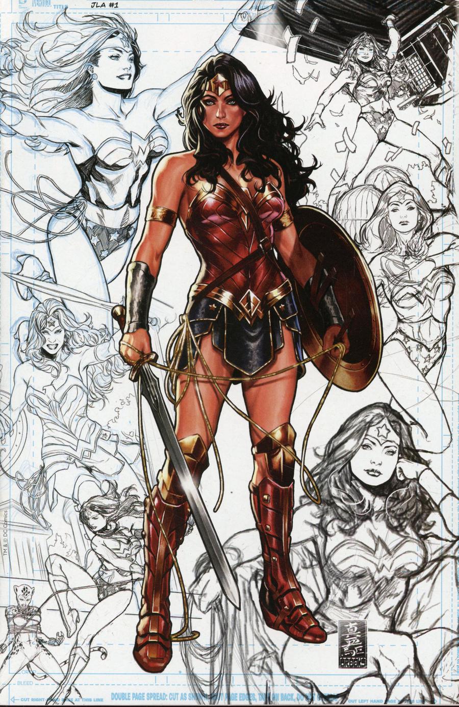 Justice League Vol 4 #1 Cover M Comic Sketch Art Exclusive Mark Brooks Red Armor Concept Sketches Variant Cover