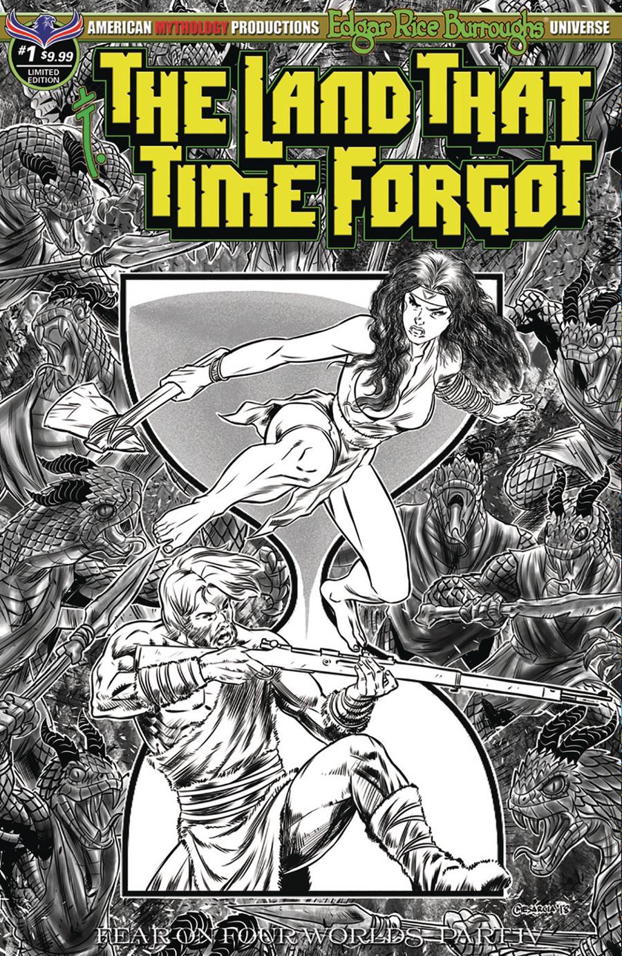Land That Time Forgot #1 Cover D Limited Edition Cyrus Mesarcia Timeless Black & White Cover (Fear On Four Worlds Part 4)