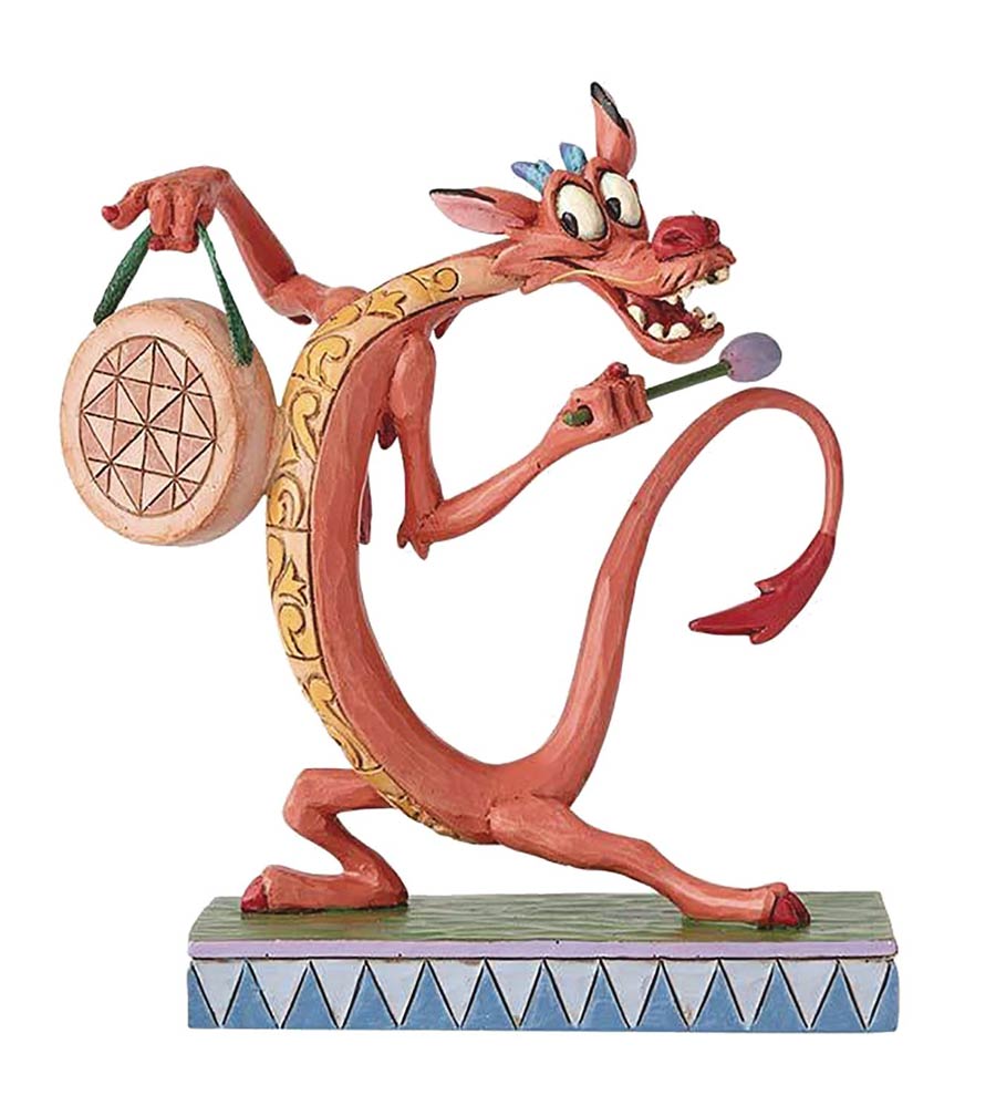 Disney Traditions Mushu With Gong Figurine