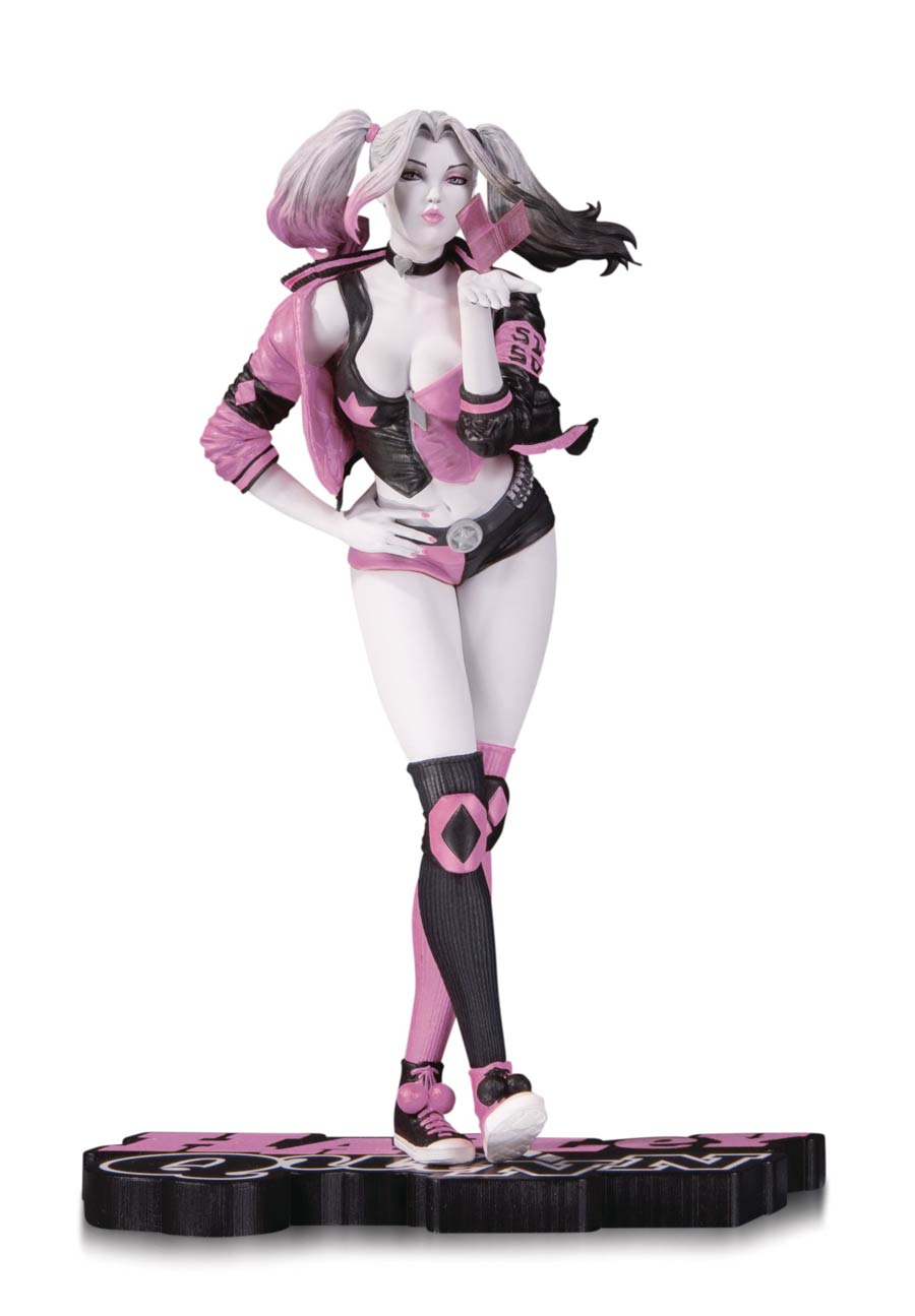 Harley Quinn Pink White And Black Statue By Stanley Artgerm Lau Valentines Variant