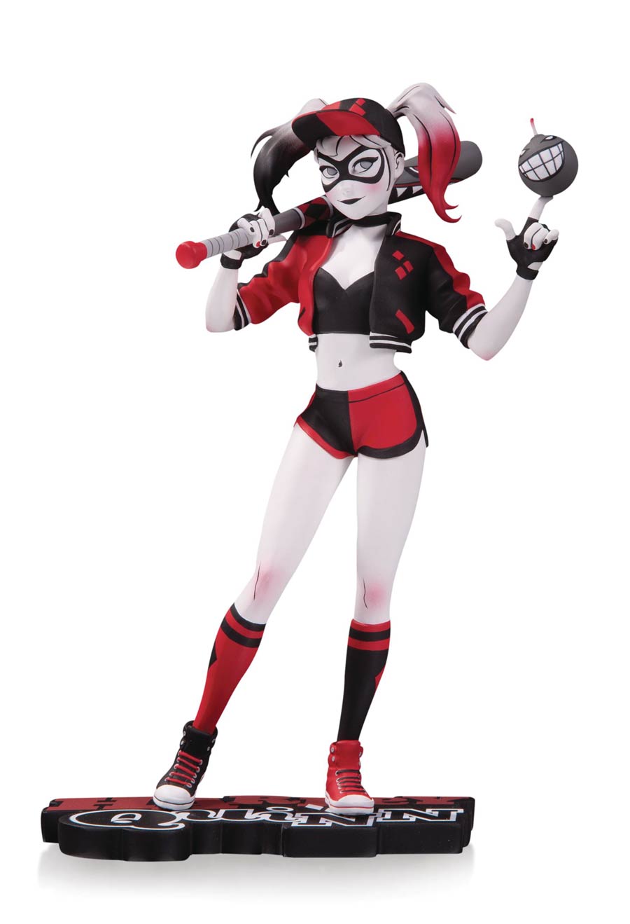 Harley Quinn Red White And Black Statue By Mingjue Helen Chen