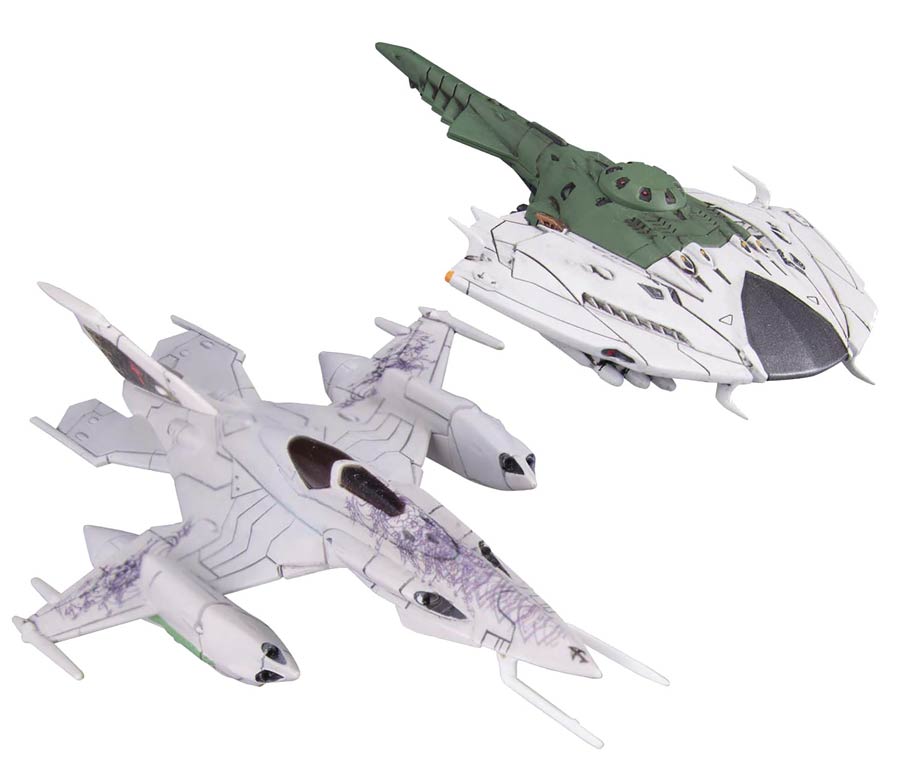 Star Blazers 2202 Mecha Collection Kit #06 Czvarke Embassy Special Aircraft & Desvatator Set