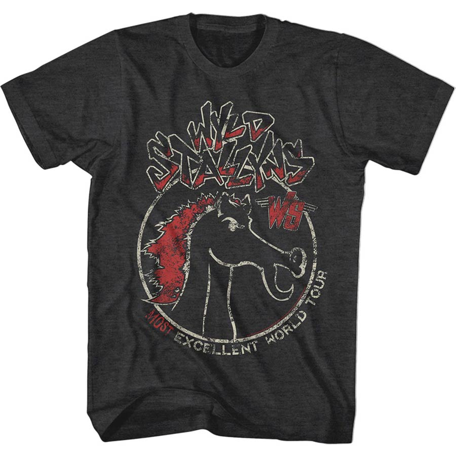 Bill And Ted Wyld Stallyns World Tour Charcoal Heather T-Shirt Large