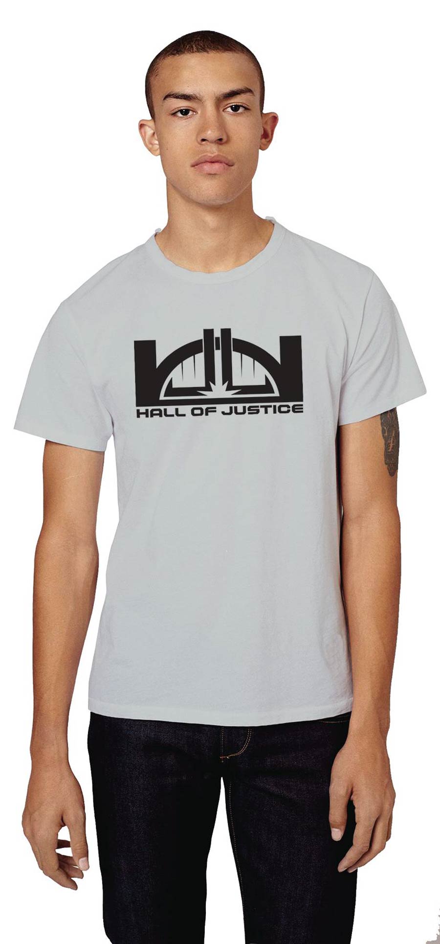 Hall Of Justice Staff T-Shirt Large