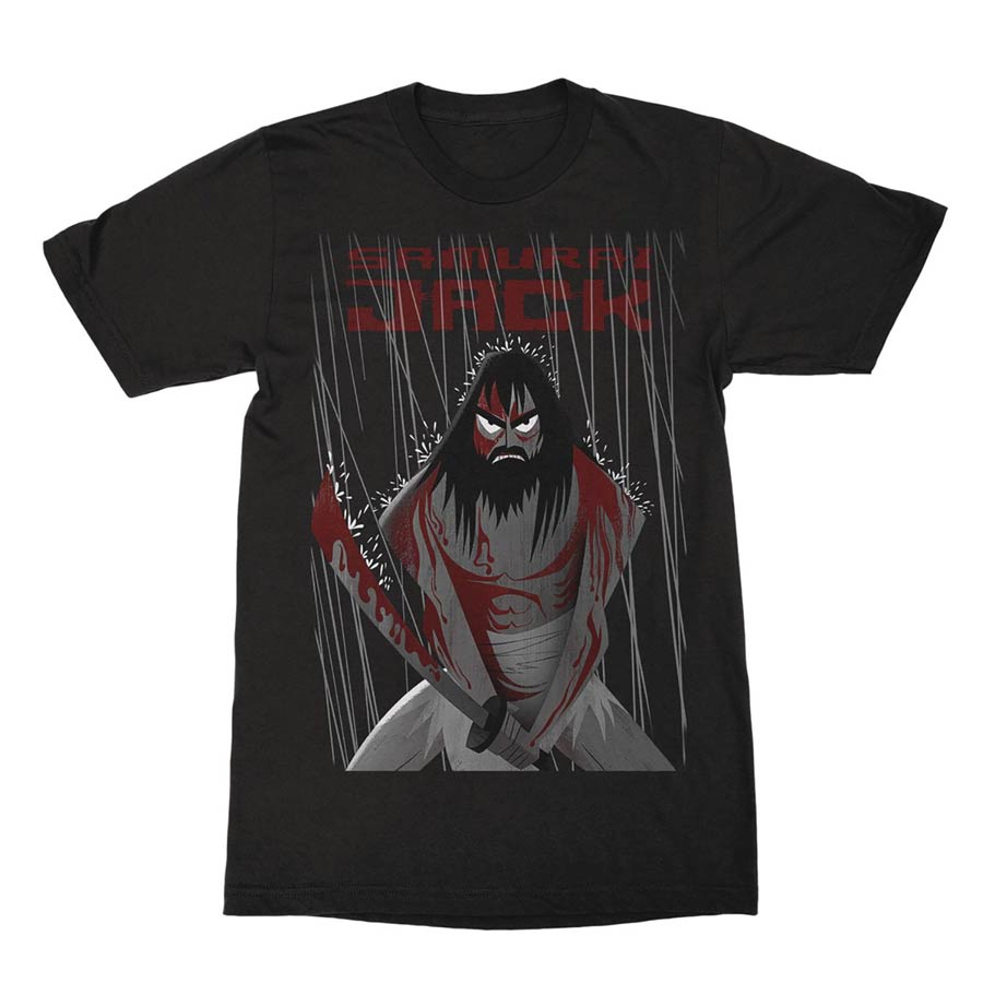 Samurai Jack Dark Rain Black T-Shirt Large