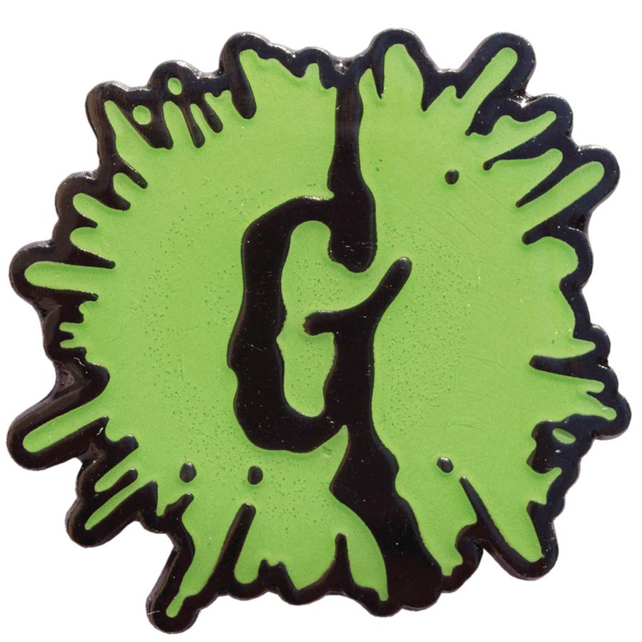 Goosebumps Green Glow Splat G Enamel Pin