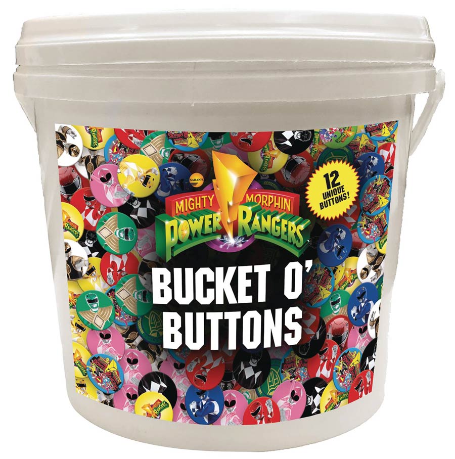 Mighty Morphin Power Rangers Bucket O Button 144-Piece Assortment Case