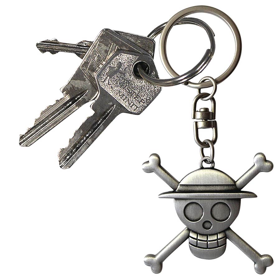 One Piece Jolly Roger Metal Keychain - Straw Hat Pirates