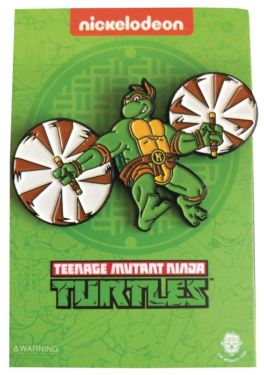 Teenage Mutant Ninja Turtles Enamel Pin - Leaping Michelangelo