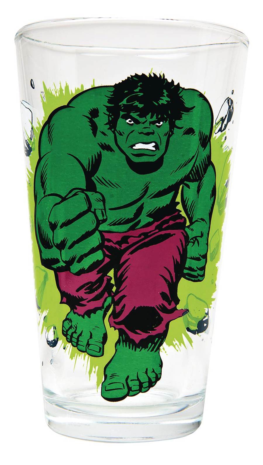 Toon Tumblers Marvel Classic Clear Pint Glass - Hulk