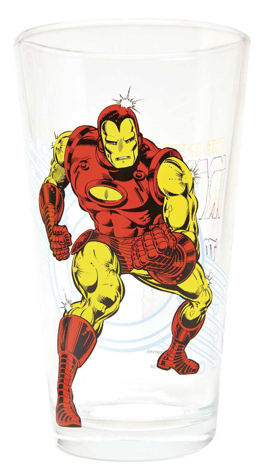 Toon Tumblers Marvel Classic Clear Pint Glass - Iron Man