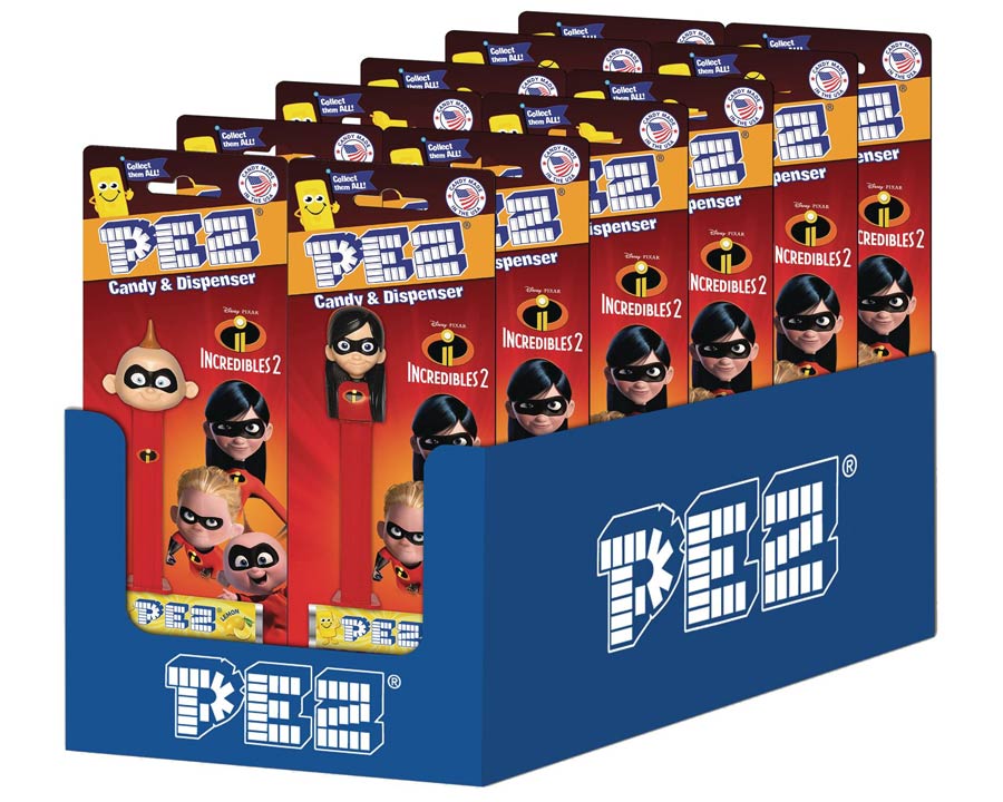 Incredibles 2 PEZ Dispenser 12-Piece Blister Assortment Case