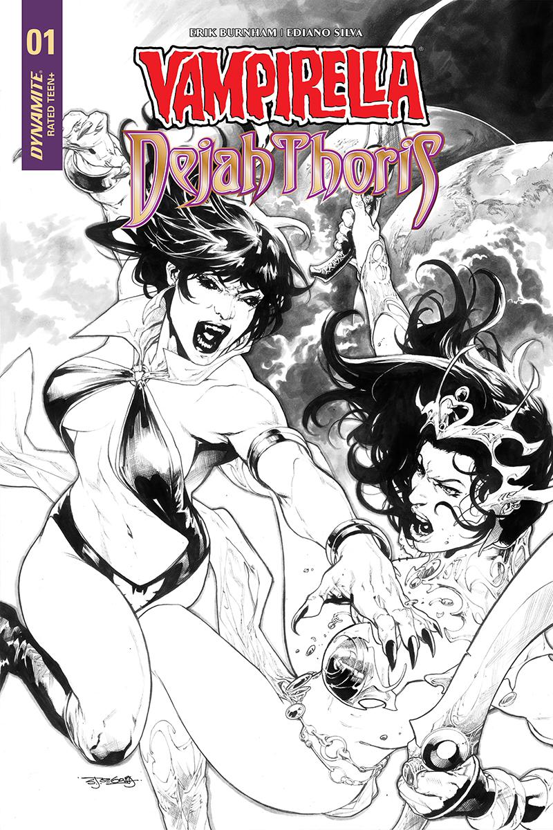 Vampirella Dejah Thoris #1 Cover J Incentive Stephen Segovia Black & White Cover