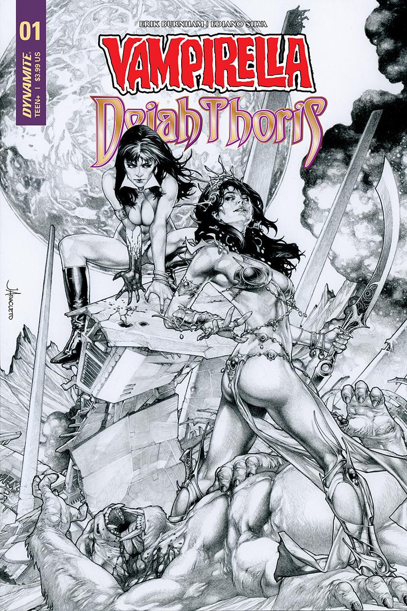 Vampirella Dejah Thoris #1 Cover K Incentive Jay Anacleto Black & White Cover